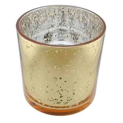 560ml - Mónaco Vaso de vidrio para velas - Dorado con Salpicaduras Metálico - Candle Craft