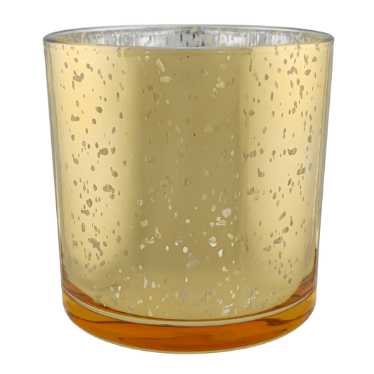 560ml - Mónaco Vaso de vidrio para velas - Dorado con Salpicaduras Metálico - Candle Craft