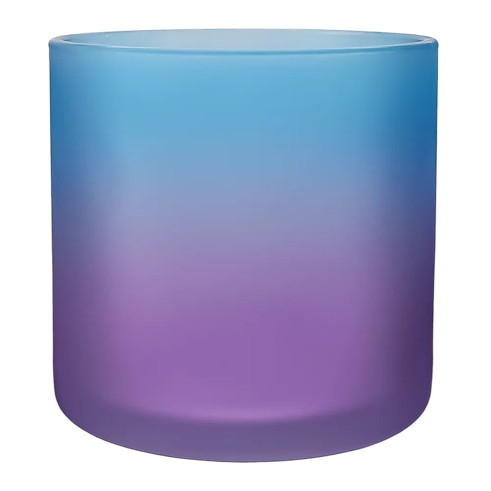 560ml - Mónaco Vaso de vidrio para velas - Frasco 2 colores: Azul y Morado Satinado - Candle Craft