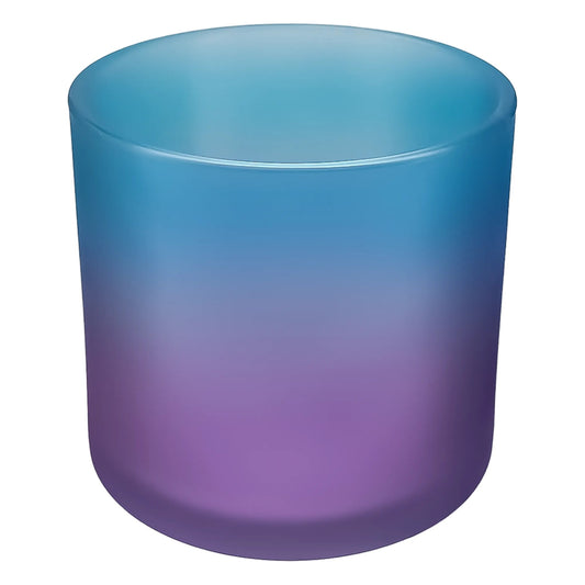 560ml - Mónaco Vaso de vidrio para velas - Frasco 2 colores: Azul y Morado Satinado - Candle Craft