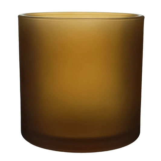 560ml - Mónaco Vaso de vidrio para velas - Frasco Ámbar Café - Satinado - Candle Craft