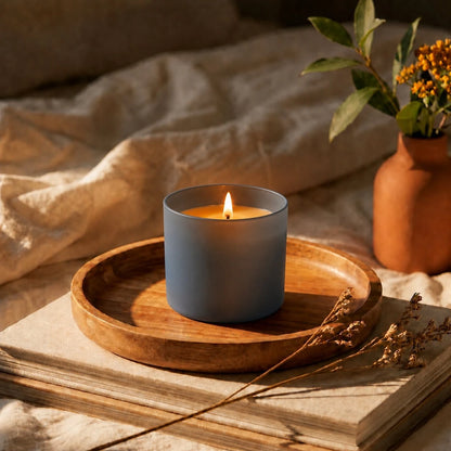 560ml - Mónaco Vaso de vidrio para velas - Frasco Gris Carbón Mate - Candle Craft