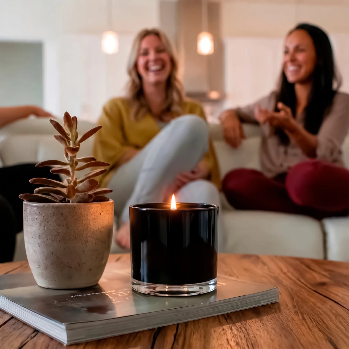 560ml - Mónaco Vaso de vidrio para velas - Frasco Negro Brillante - Candle Craft