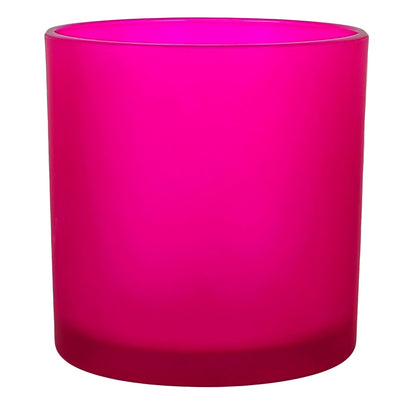 560ml - Mónaco Vaso de vidrio para velas - Fucsia Satinado - Candle Craft
