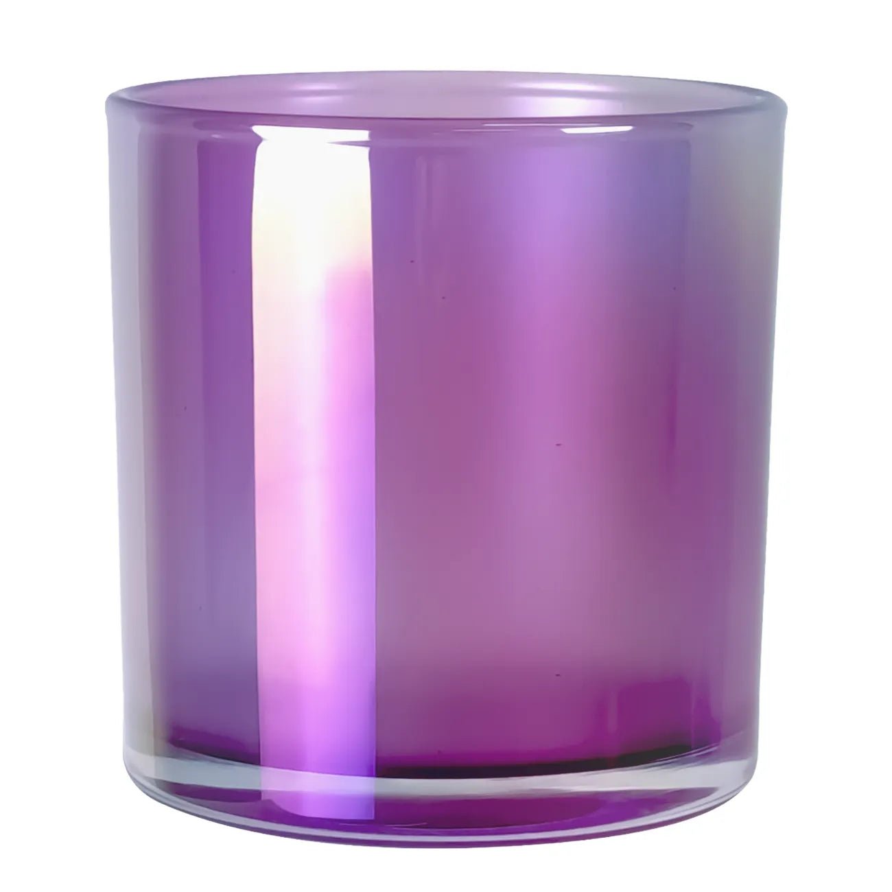 560ml - Mónaco Vaso de Vidrio para Velas - Morado Tornasol Arcoíris Brillante - Candle Craft