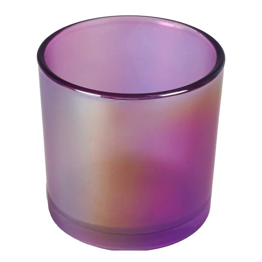 560ml - Mónaco Vaso de Vidrio para Velas - Morado Tornasol Arcoíris Brillante - Candle Craft