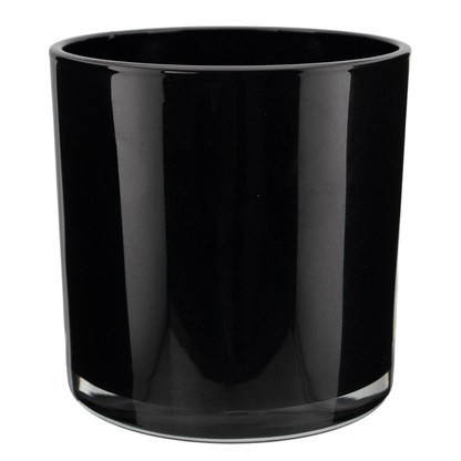 560ml - Mónaco Vaso de vidrio para velas - Negro Brillante - Candle Craft