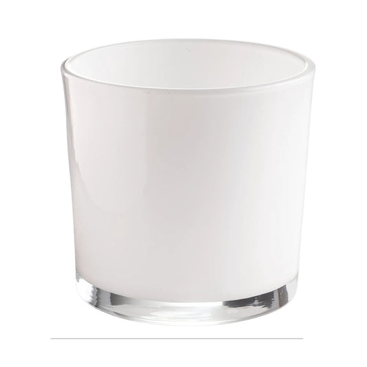 560ml - Mónaco Vaso de vidrio para velas - Blanco Brillante