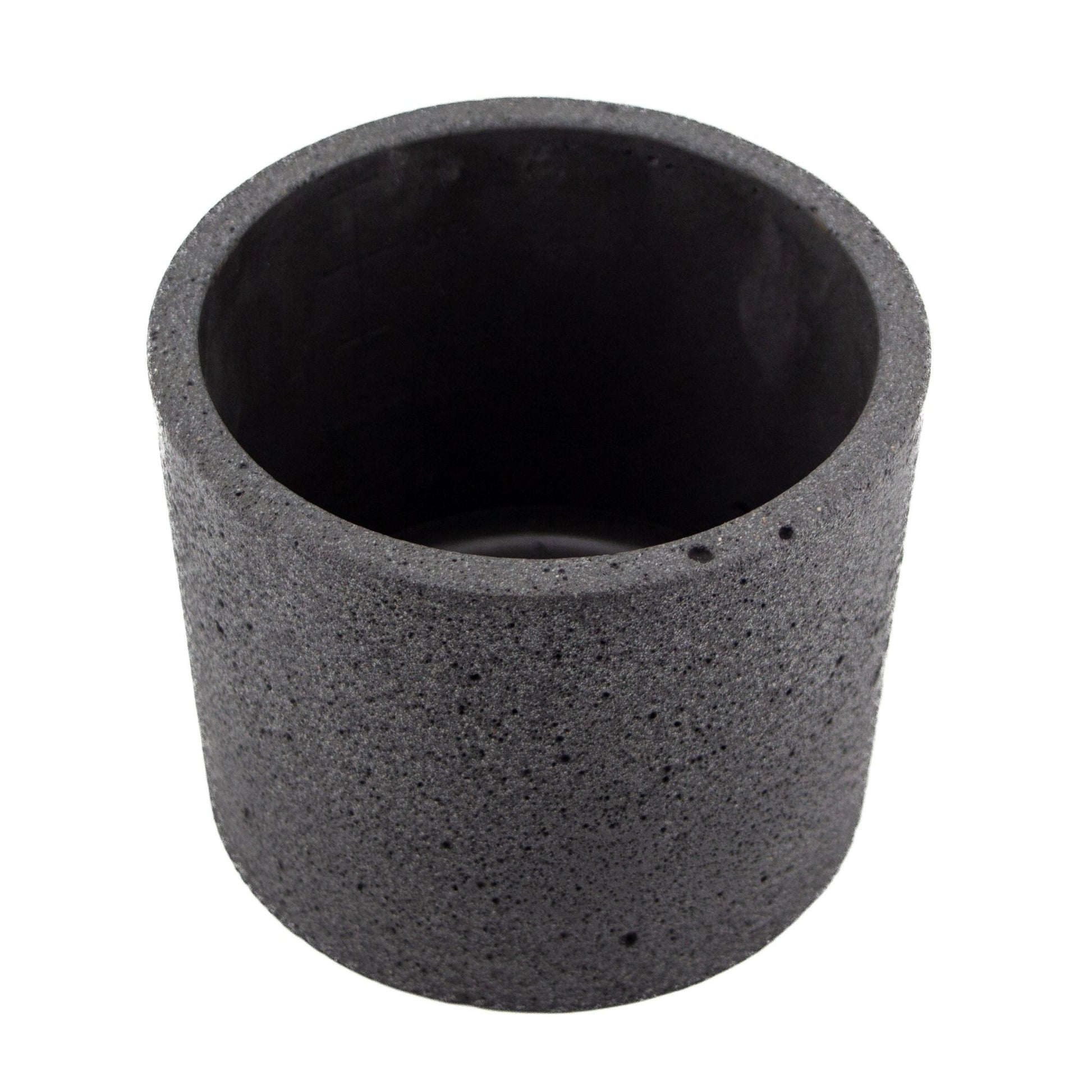 590ml - Carrara Vaso de Concreto para velas con Tapa de Madera - Gris - Candle Craft