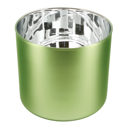 620ml - Mónaco Vaso de vidrio para velas - Inspirado en Bath Body Works® / White Barn® - Verde Mate /  Metalico