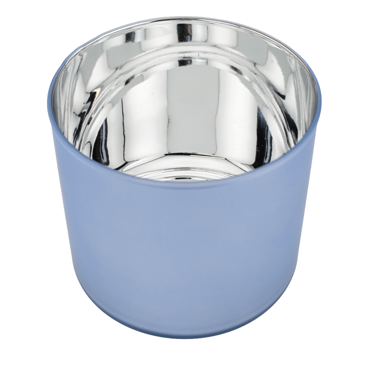 620ml - Mónaco Vaso de vidrio para velas - Inspirado en Bath Body Works® / White Barn® - Azul Claro Mate / Metállico - Candle Craft