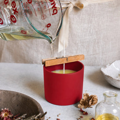 620ml - Mónaco Vaso de vidrio para velas - Inspirado en Bath Body Works® / White Barn® - Frasco Rojo Vino Tinto Mate - Candle Craft