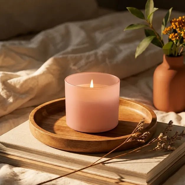 620ml - Mónaco Vaso de vidrio para velas - Inspirado en Bath Body Works® / White Barn® - Frasco Rosa Pastel Blush - Candle Craft