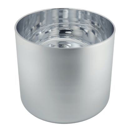 620ml - Mónaco Vaso de vidrio para velas - Inspirado en Bath Body Works® / White Barn® - Plata Mate / Metállico - Candle Craft