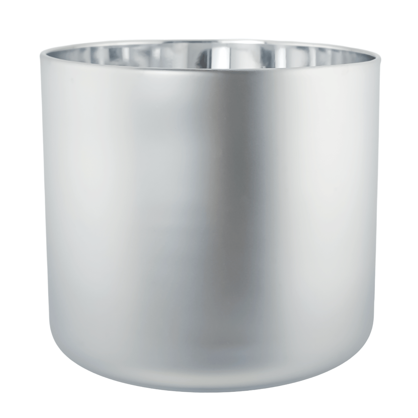620ml - Mónaco Vaso de vidrio para velas - Inspirado en Bath Body Works® / White Barn® - Plata Mate / Metállico - Candle Craft