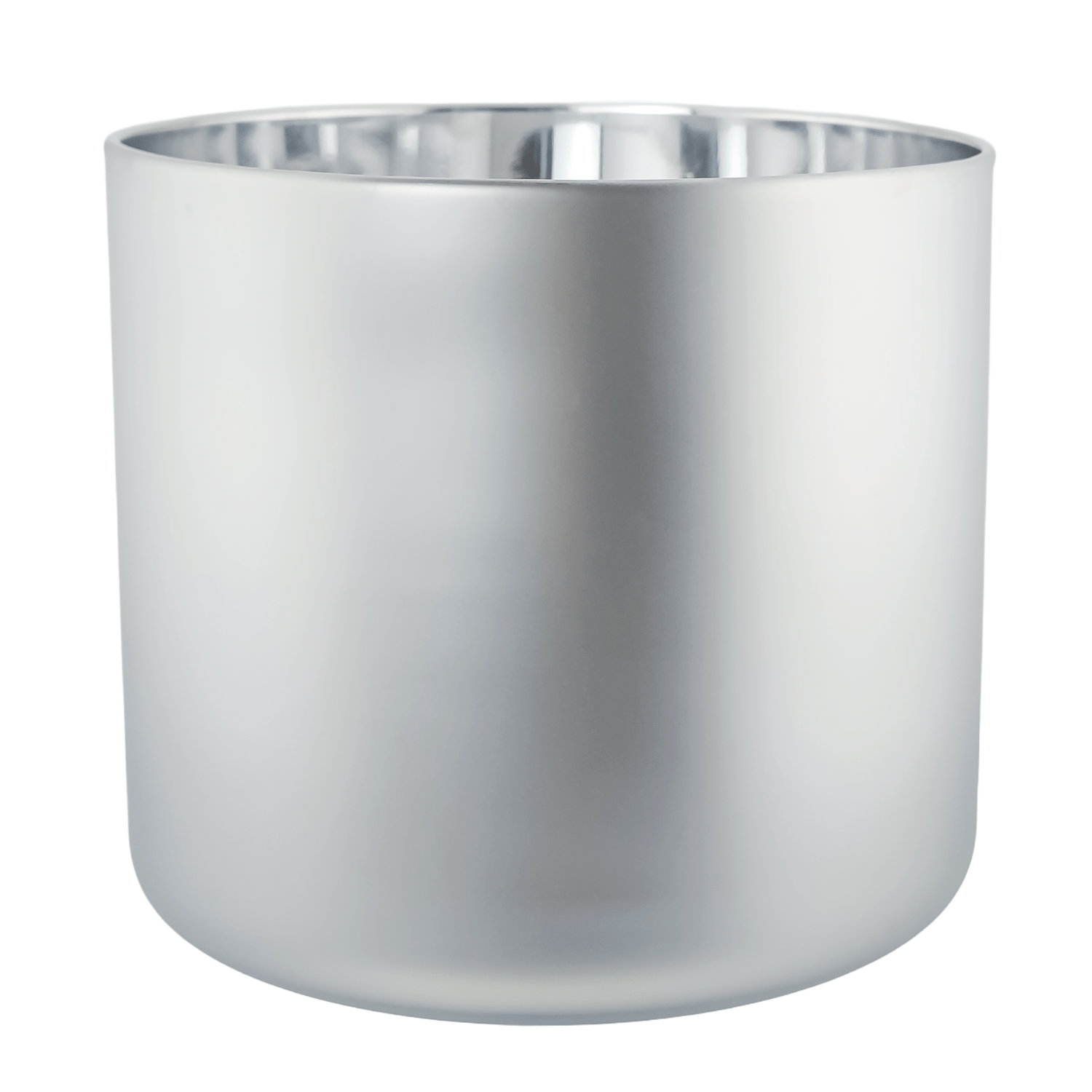 620ml - Mónaco Vaso de vidrio para velas - Inspirado en Bath Body Works® / White Barn® - Plata Mate / Metállico - Candle Craft