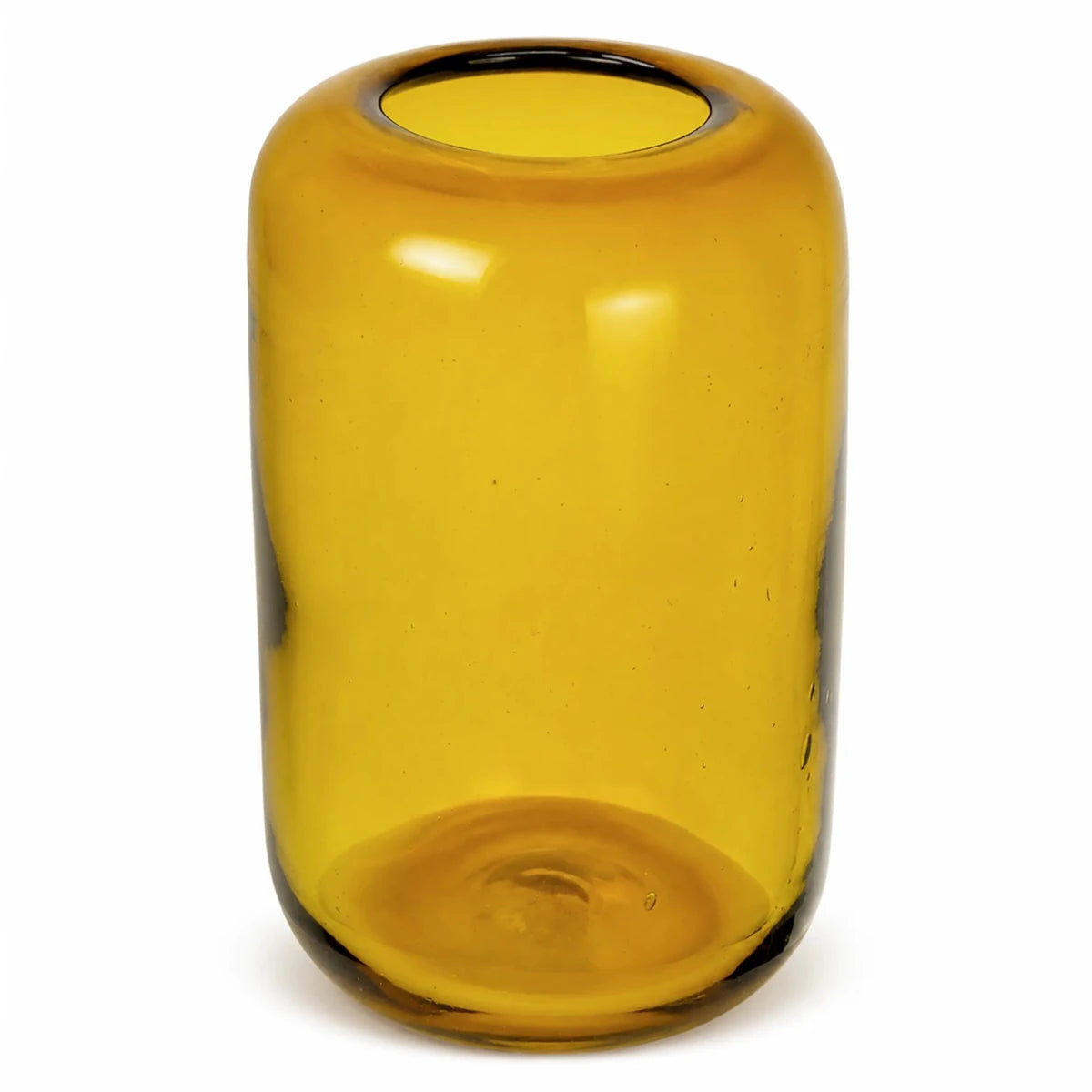 650ml - Florencia Vaso / Cilindro de vidrio soplado artesanal - Frasco Ámbar Claro Transparente - Hecho a mano - Candle Craft