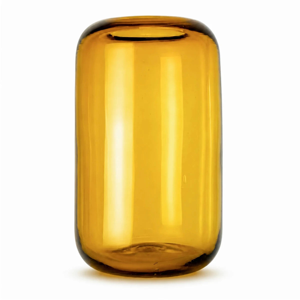 650ml - Florencia Vaso / Cilindro de vidrio soplado artesanal - Frasco Ámbar Claro Transparente - Hecho a mano - Candle Craft
