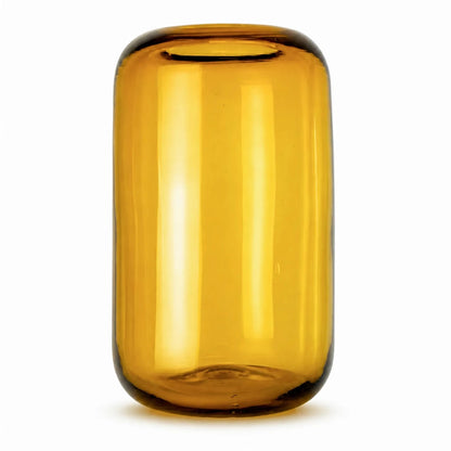 650ml - Florencia Vaso / Cilindro de vidrio soplado artesanal - Frasco Ámbar Claro Transparente - Hecho a mano - Candle Craft