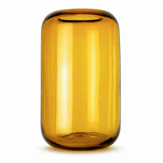 650ml - Florencia Vaso / Cilindro de vidrio soplado artesanal - Frasco Ámbar Claro Transparente - Hecho a mano - Candle Craft