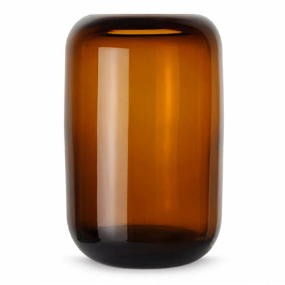 650ml - Florencia Vaso / Cilindro de vidrio soplado artesanal - Frasco Ámbar Transparente - Hecho a mano - Candle Craft