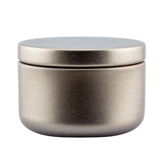 65ml - Tokio Lata de Aluminio Redondo para Velas - Dorado Champagne - Candle Craft