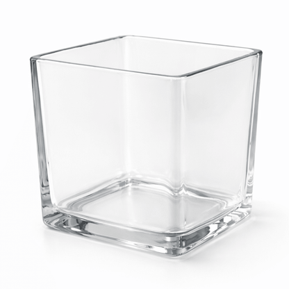 680ml - Glasgow Vaso cuadrado de vidrio para velas cubo - Frasco Cristal Transparente - Candle Craft