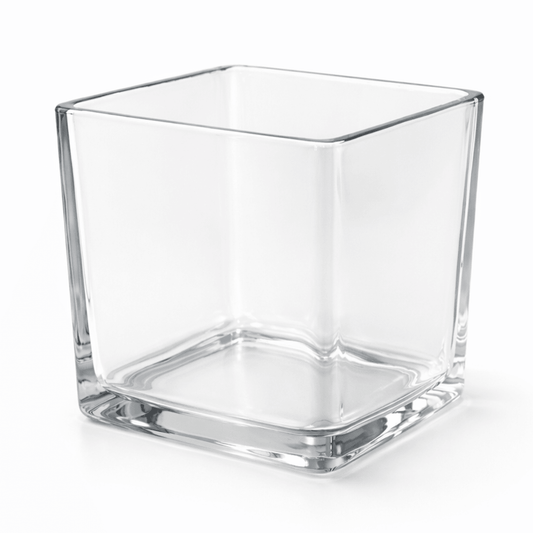 680ml - Glasgow Vaso cuadrado de vidrio para velas cubo - Frasco Cristal Transparente - Candle Craft