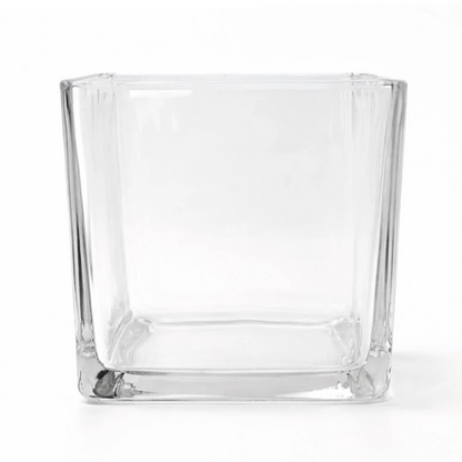 680ml - Glasgow Vaso cuadrado de vidrio para velas cubo - Frasco Cristal Transparente - Candle Craft