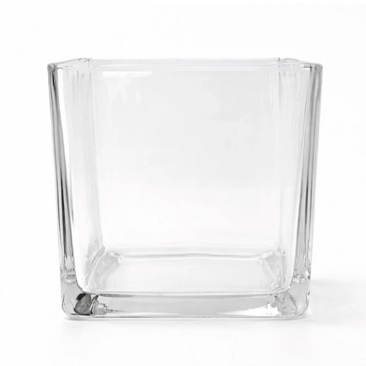 680ml - Glasgow Vaso cuadrado de vidrio para velas cubo - Frasco Cristal Transparente - Candle Craft