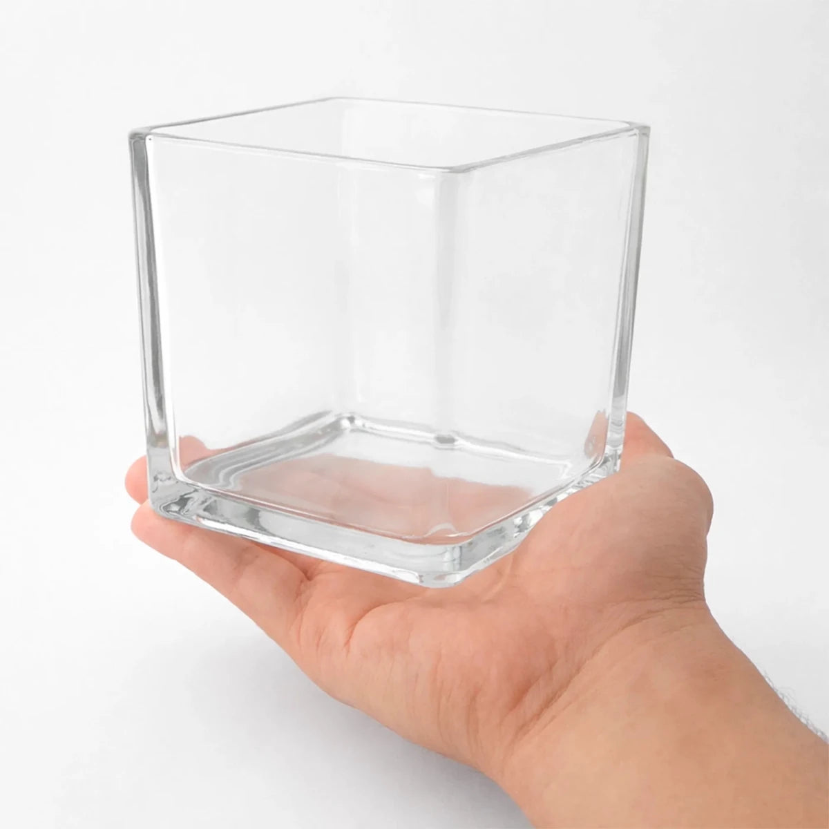 680ml - Glasgow Vaso cuadrado de vidrio para velas cubo - Frasco Cristal Transparente - Candle Craft