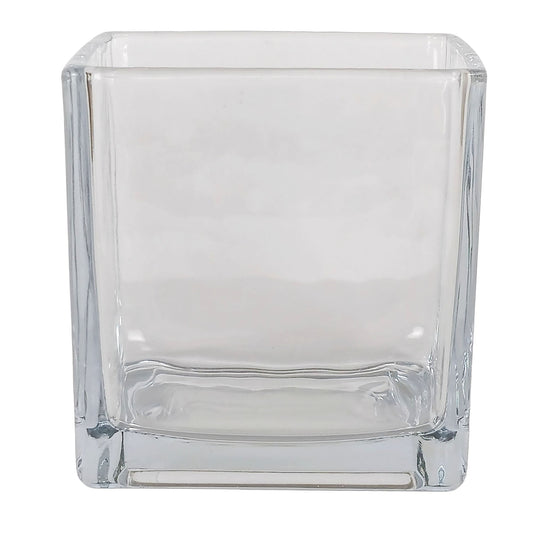 680ml - Glasgow Vaso cuadrado de vidrio para velas cubo - Transparente - Candle Craft