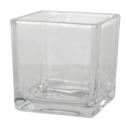 680ml - Glasgow Vaso cuadrado de vidrio para velas cubo - Transparente - Candle Craft