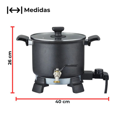 Kit Fundidor de Cera de 5 L – Derretidor de Cera Eléctrico Profesional con Llave Dispensadora hasta 150°C – Wax Melter para Velas Artesanales