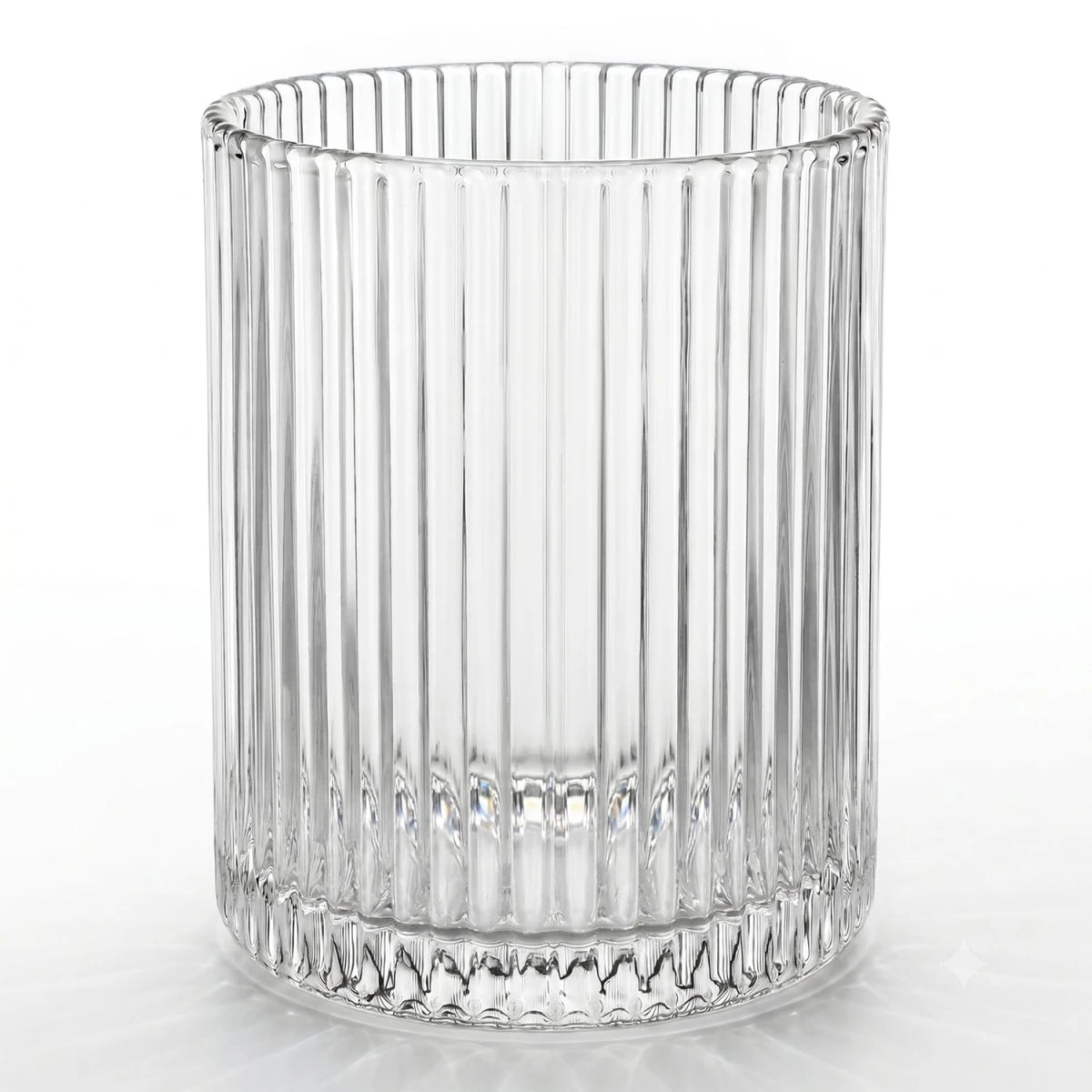 700ml - Mónaco Vaso de Vidrio Acanalado - Vaso Estriado para Velas - Cristal Transparente - Candle Craft