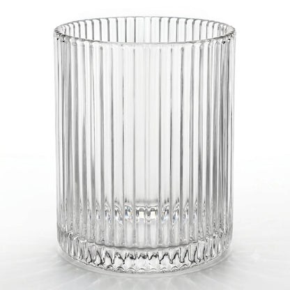 700ml - Mónaco Vaso de Vidrio Acanalado - Vaso Estriado para Velas - Cristal Transparente - Candle Craft