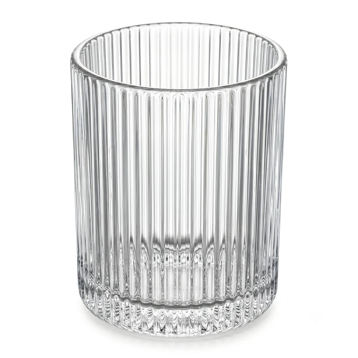 700ml - Mónaco Vaso de Vidrio Acanalado - Vaso Estriado para Velas - Cristal Transparente - Candle Craft