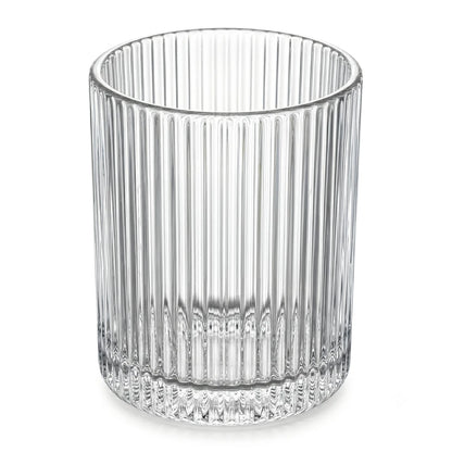 700ml - Mónaco Vaso de Vidrio Acanalado - Vaso Estriado para Velas - Cristal Transparente - Candle Craft