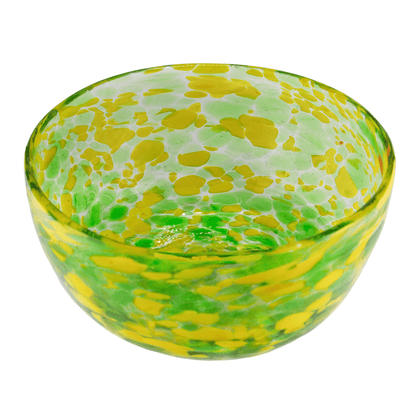 720 ml - Florencia Vaso / Bowl de Vidrio Soplado Artesanal - Verde / Amarillo - Hecho a mano - Candle Craft