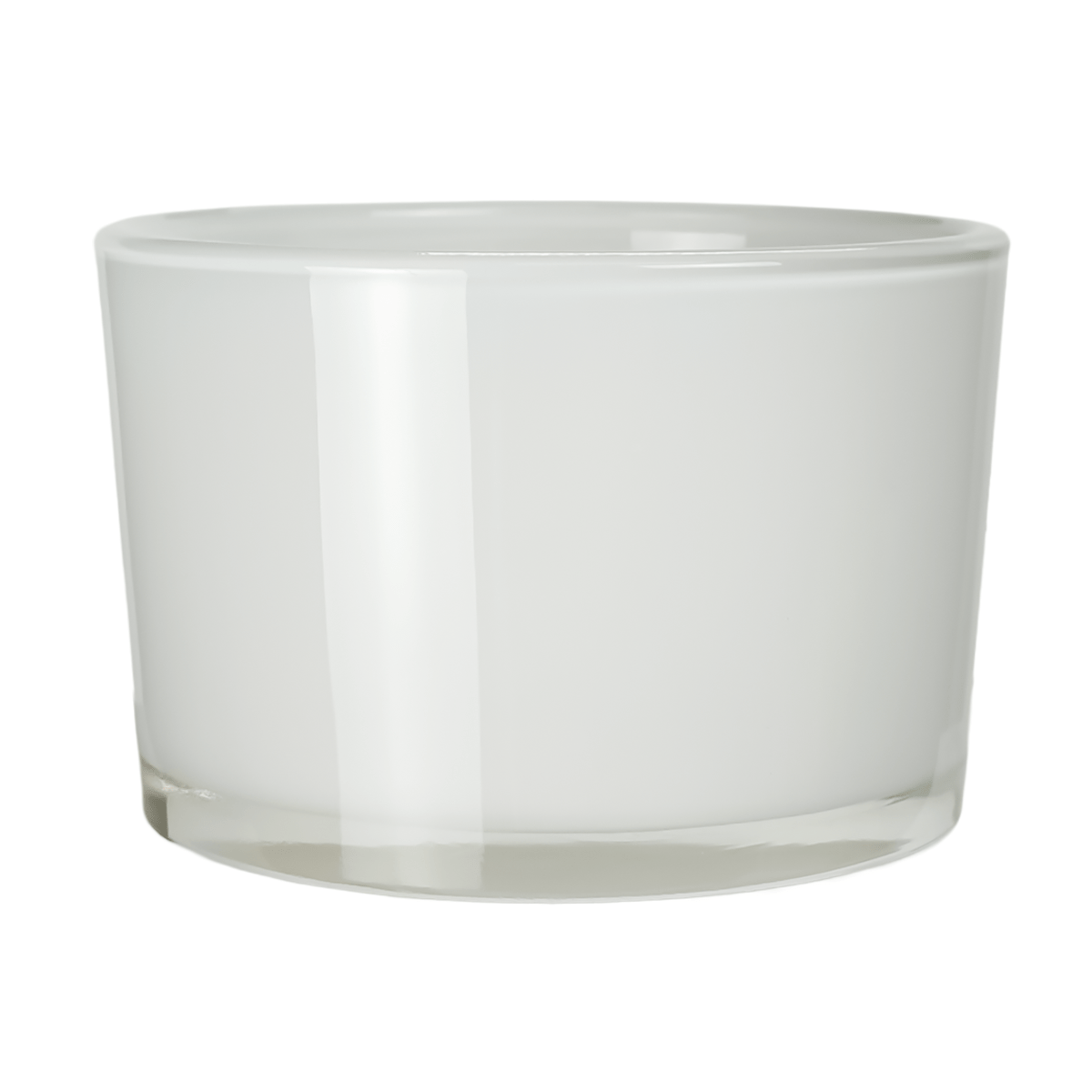 750ml - Mónaco Vaso de vidrio para velas - Blanco Brillante - Candle Craft