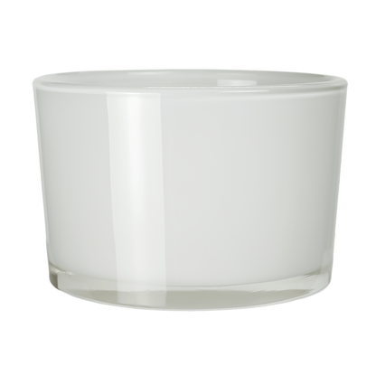 750ml - Mónaco Vaso de vidrio para velas - Blanco Brillante - Candle Craft