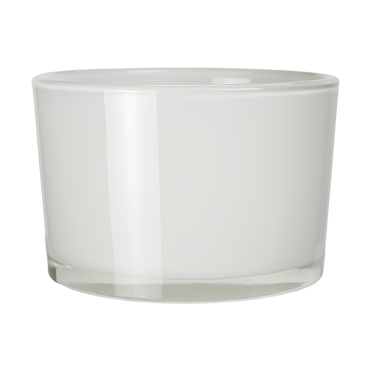 750ml - Mónaco Vaso de vidrio para velas - Blanco Brillante - Candle Craft