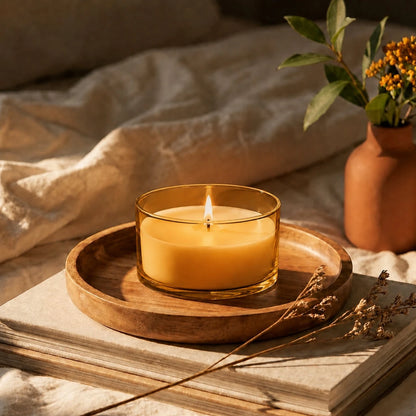 750ml - Mónaco Vaso de vidrio para velas - Frasco Ámbar Transparente - Candle Craft