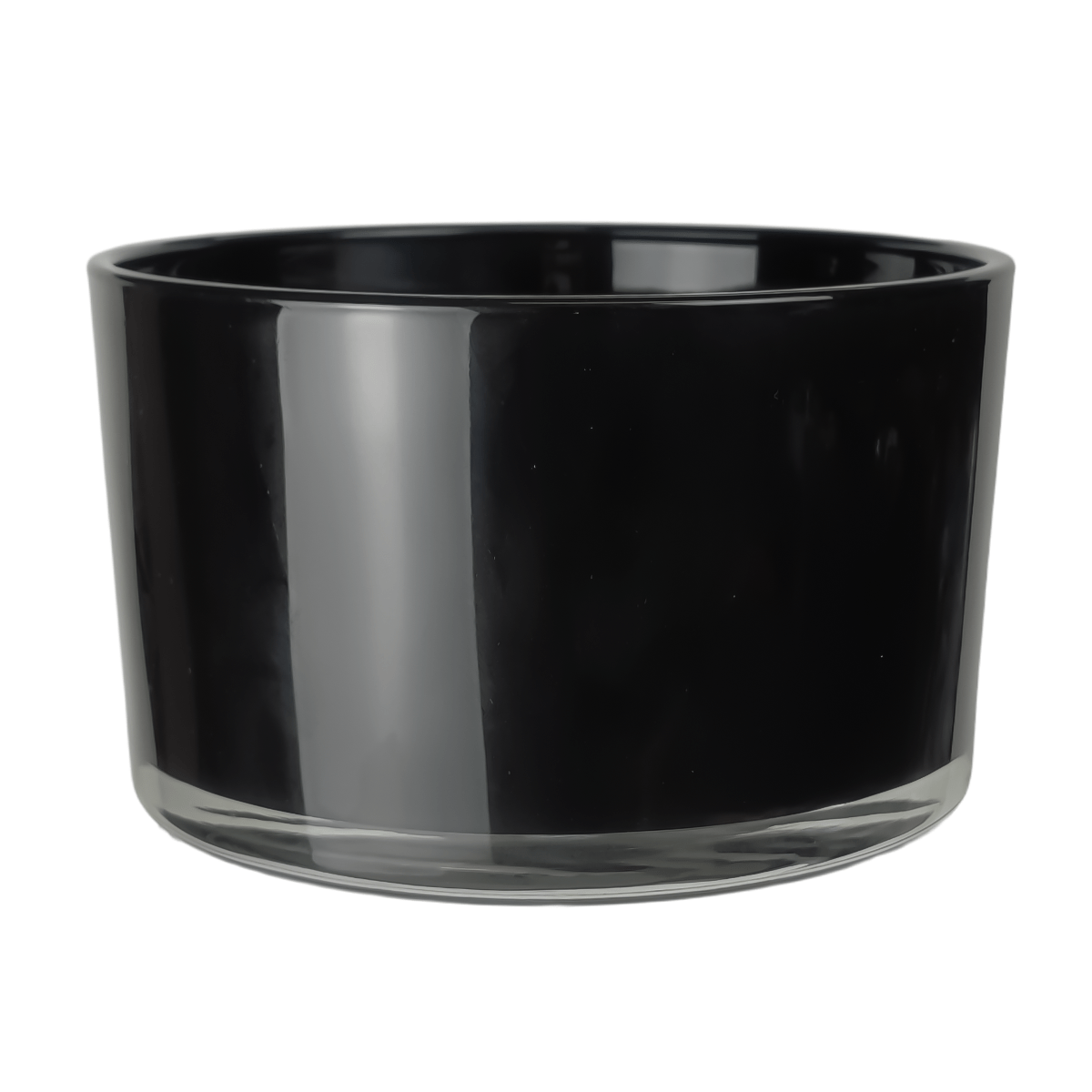 750ml - Mónaco Vaso de vidrio para velas - Negro Brillante - Candle Craft