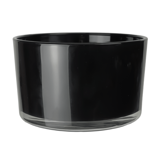 750ml - Mónaco Vaso de vidrio para velas - Negro Brillante - Candle Craft