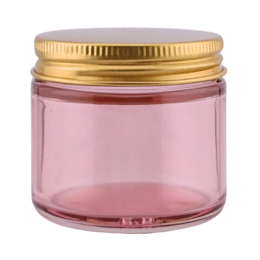 75ml - Miami Vaso de vidrio con rosca para velas - Rosa Transparente - Candle Craft
