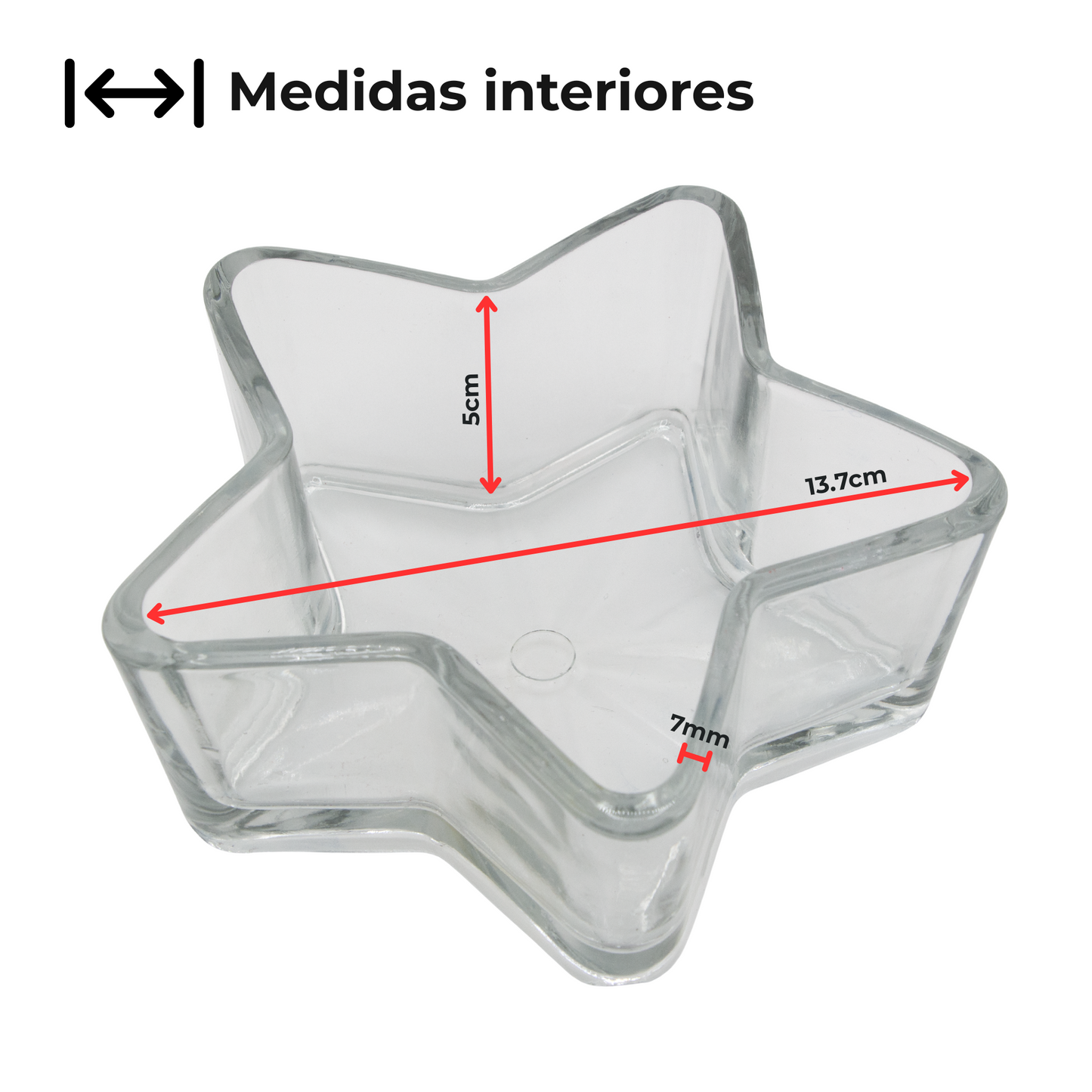 440ml - Colección Navidad -Estrella de Cristal para Velas - Transparente (Edición Especial de Navidad)