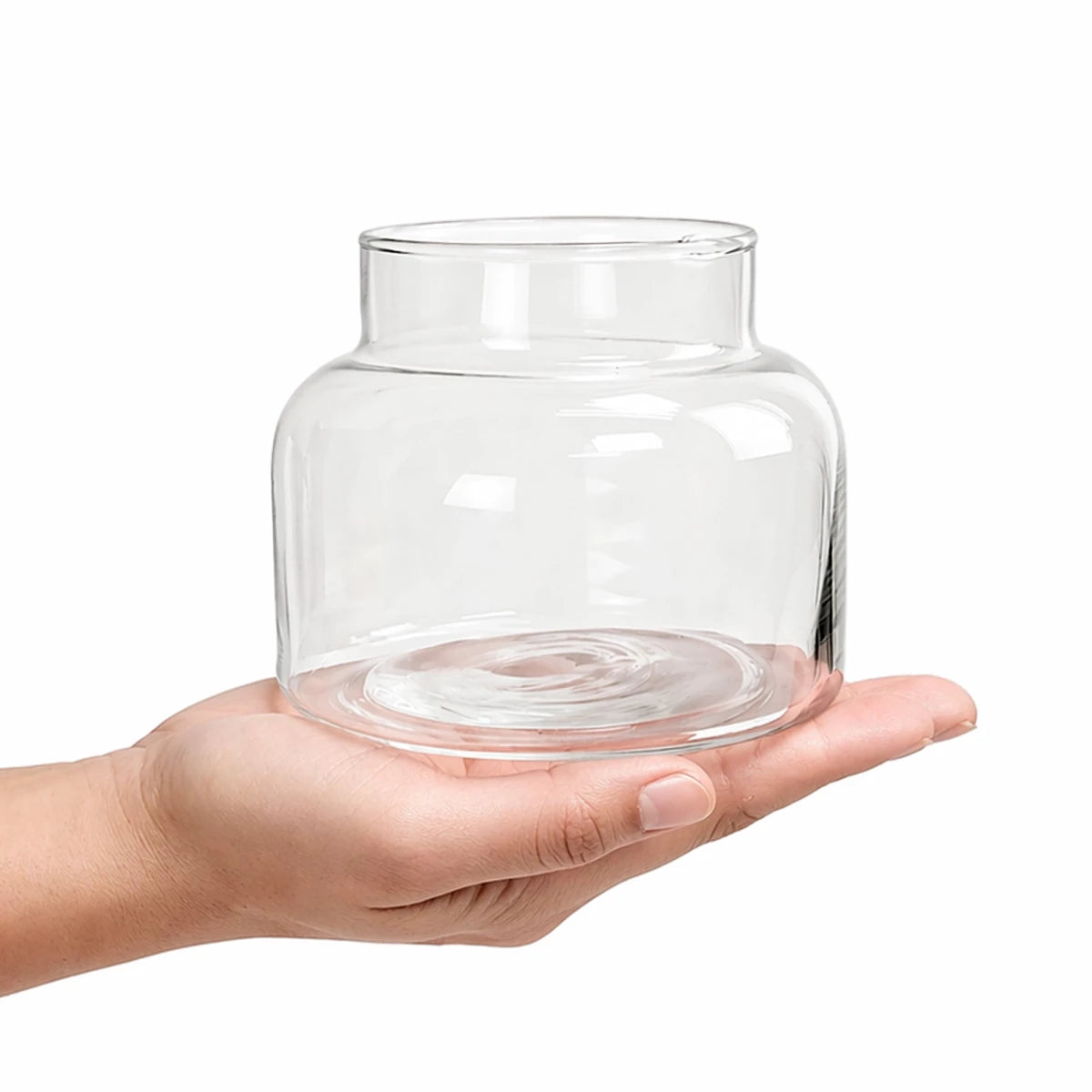 800ml - Porto Vaso de Vidrio Redondo - Frasco Tipo Botica para Velas - Cristal Transparente - Candle Craft