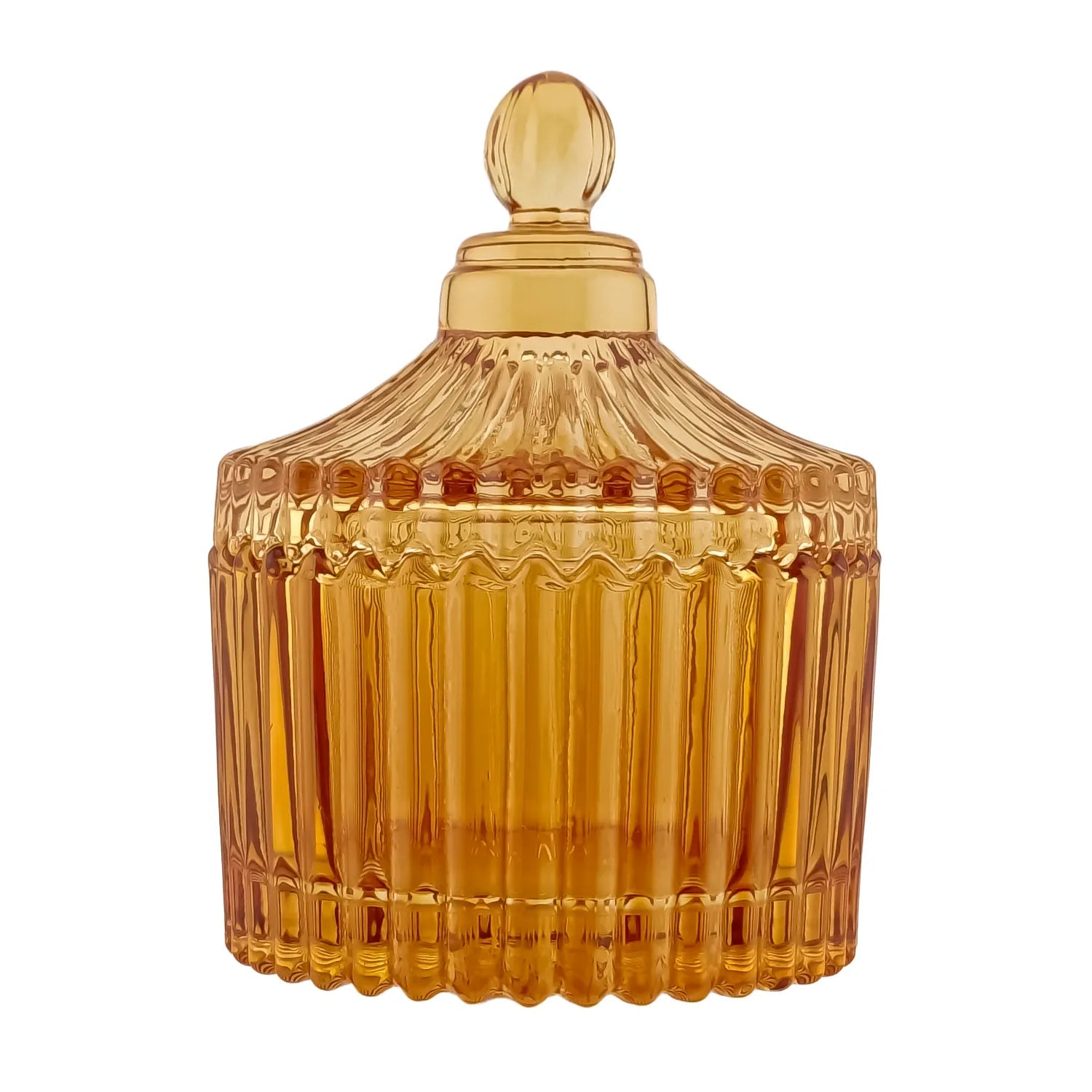 85ml - Versalles Vaso de Lujo de Vidrio para Velas - Frasco para Velas - Ámbar Brillante - Candle Craft