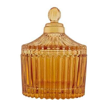 85ml - Versalles Vaso de Lujo de Vidrio para Velas - Frasco para Velas - Ámbar Brillante - Candle Craft